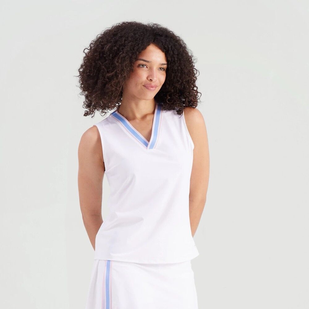 Freely Tennis Pickleball Volley White Tank Top Large Athletic Wear Shirt NWT XL
